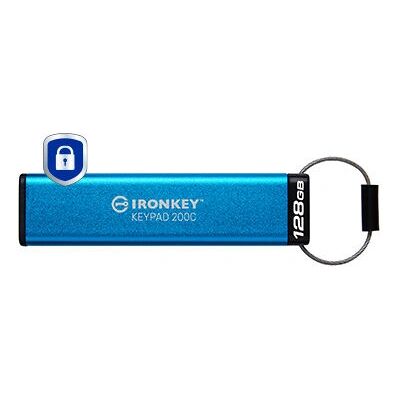 Kingston IronKey Keypad 200 USB Flash Drive - Blue - Secure Kingston IronKey Keypad 200 USB Flash Drive - Blue - Secure
