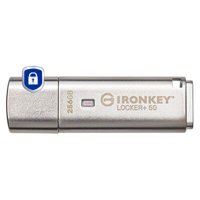 Kingston IronKey Locker+ 50 Clé USB 256GB - Sécurité des données Kingston IronKey Locker+ 50 Clé USB 256GB - Sécurité des données
