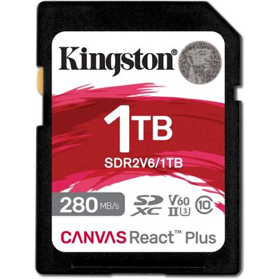 Kingston Canvas React Plus V60 SDXC - 1TB Kingston Canvas React Plus V60 SDXC - 1TB