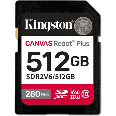 Kingston Canvas React Plus V60 SDXC - 512GB Kingston Canvas React Plus V60 SDXC - 512GB