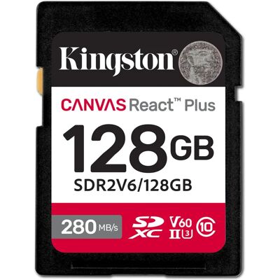 Kingston Canvas React Plus V60 SDXC - 128GB Kingston Canvas React Plus V60 SDXC - 128GB