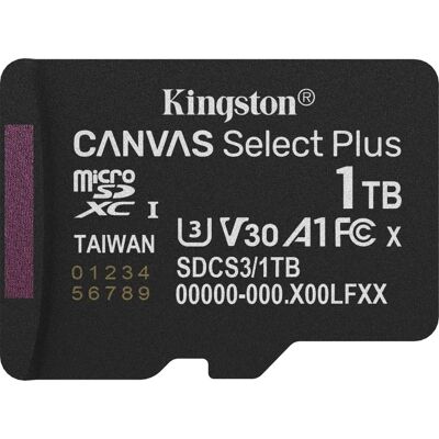 Kingston Canvas Select Plus Gen3 MicroSDXC Class 10 - MicroSDXC Card Kingston Canvas Select Plus Gen3 MicroSDXC Class 10 - MicroSDXC Card