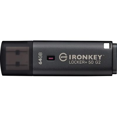 Kingston IronKey Locker+ 50 G2 USB flash drive - USB Type-A 3.2 Gen 1 - Musta Kingston IronKey Locker+ 50 G2 USB flash drive - USB Type-A 3.2 Gen 1 - Musta