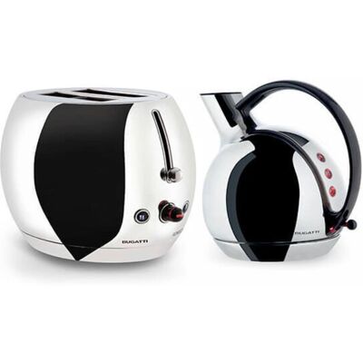 Bugatti - Giulietta Kettle Romeo Toaster Set - Chrome Bugatti - Giulietta Kettle Romeo Toaster Set - Chrome