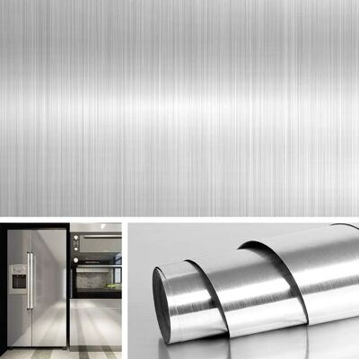 Livelynine - Stainless - 158x394 - Argent - Papier adhésif - Publicité Livelynine - Stainless - 158x394 - Argent - Papier adhésif - Publicité