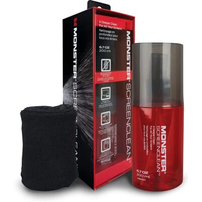 Monster Cable Screen Cleaner - 200ml, Microfiber Cloth Included Monster Cable Screen Cleaner - 200ml, Microfiber Cloth Included