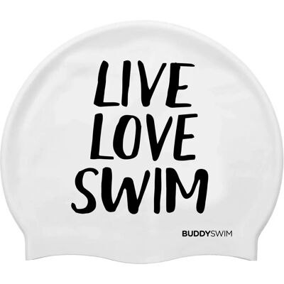 Buddyswim Live Love Swim Silikon Schwimmkappe - Unisex Buddyswim Live Love Swim Silikon Schwimmkappe - Unisex