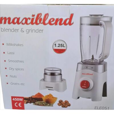 Maxiblend Food Blender Processor 2 In 1 Smoothie Maker Fruit Juicer Coffee Grinder - 1.25l Maxiblend Food Blender Processor 2 In 1 Smoothie Maker Fruit Juicer Coffee Grinder - 1.25l