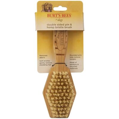 Burts Bees Dog Brush - Double Sided Pin & Hemp Bristle - All-Purpose Dog Grooming Tool Burts Bees Dog Brush - Double Sided Pin & Hemp Bristle - All-Purpose Dog Grooming Tool