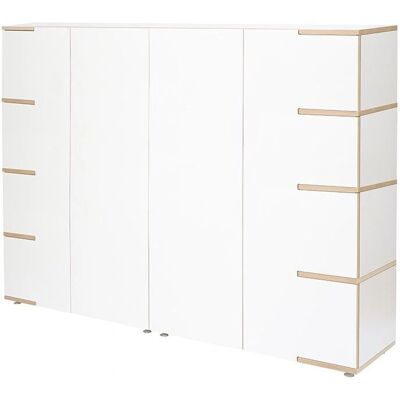 Tojo Mehrzweckschrank - Weiß, MDF, 200x40x145 cm - Schrank Tojo Mehrzweckschrank - Weiß, MDF, 200x40x145 cm - Schrank