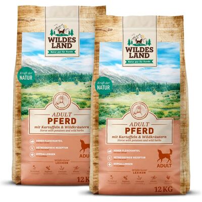 Wildes Land Honden- en Paardenvlees met Aardappel - 12 kg Wildes Land Honden- en Paardenvlees met Aardappel - 12 kg