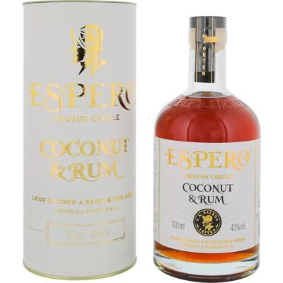 Ron Espero Creole Coconut & Rum - Mahonie 40% - 0,7L Cadeauverpakking Ron Espero Creole Coconut & Rum - Mahonie 40% - 0,7L Cadeauverpakking