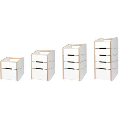 Table de Nuit Tojo Cargo Modulaire - MDF, Blanc - Table de Nuit - Publicité Table de Nuit Tojo Cargo Modulaire - MDF, Blanc - Table de Nuit - Publicité