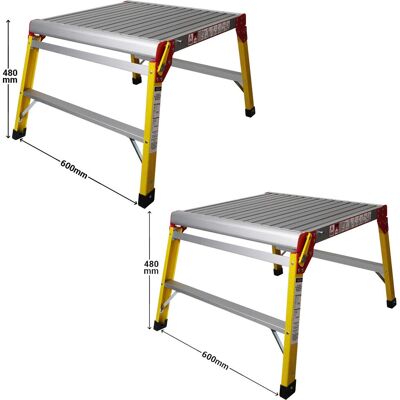 Excel Fibreglass Work Platform Heavy Duty 600x600mm - Folding Excel Fibreglass Work Platform Heavy Duty 600x600mm - Folding