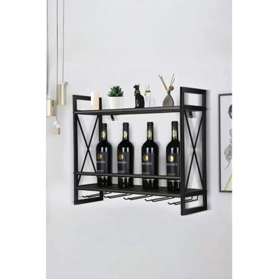 Living and Home - Wall Mount - Brown - Wine Glass Rack Living and Home - Wall Mount - Brown - Wine Glass Rack