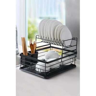 Living and Home - 2 Tier Dish Drainer - black - one size - Dish Drainer Rack Living and Home - 2 Tier Dish Drainer - black - one size - Dish Drainer Rack