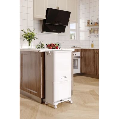 Living and Home - 42L - White - Kitchen - Rubbish bin Living and Home - 42L - White - Kitchen - Rubbish bin