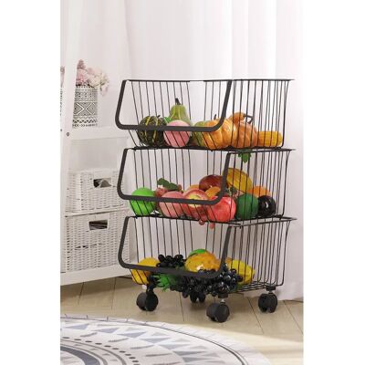 Unknown - Wire Basket Trolley - Stackable - Wheels - Storage Unknown - Wire Basket Trolley - Stackable - Wheels - Storage