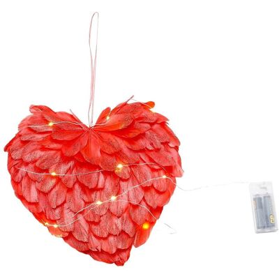 Living and Home - LED Red Feather Ornament - Decorative ornament Living and Home - LED Red Feather Ornament - Decorative ornament