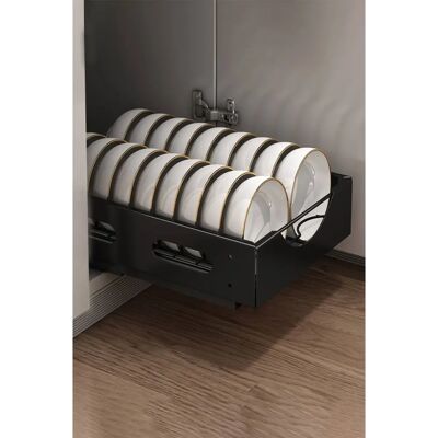 Livingandhome - Pull-Out Rack - Black - Rack - Utensil Rack Livingandhome - Pull-Out Rack - Black - Rack - Utensil Rack