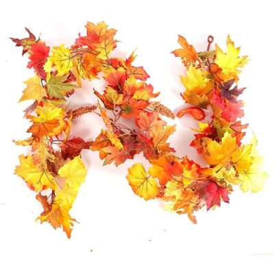Unknown - Maple Leaf Garland - One Size - Orange - Home decor Unknown - Maple Leaf Garland - One Size - Orange - Home decor