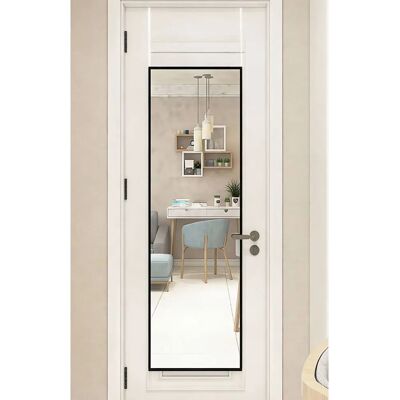 Livingandhome - Over-the-Door Full Length Mirror - Black Livingandhome - Over-the-Door Full Length Mirror - Black