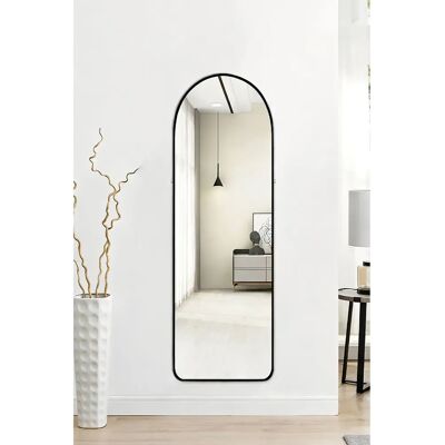 Livingandhome - Arched Floor Mirror - Black Metal - One Size - Floor Mirror Livingandhome - Arched Floor Mirror - Black Metal - One Size - Floor Mirror