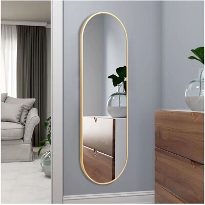 Livingandhome - Modern Oval - Gold - Full-Length - Mirror Livingandhome - Modern Oval - Gold - Full-Length - Mirror