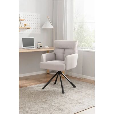 Livingandhome - Modern Upholstered Swivel Armchair - Beige - Armchair Livingandhome - Modern Upholstered Swivel Armchair - Beige - Armchair