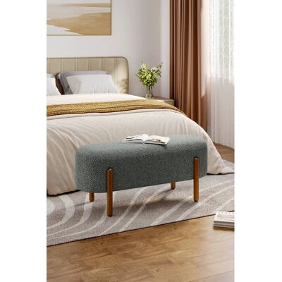 Living and Home - Contemporary Upholstered Bench - Grey Living and Home - Contemporary Upholstered Bench - Grey
