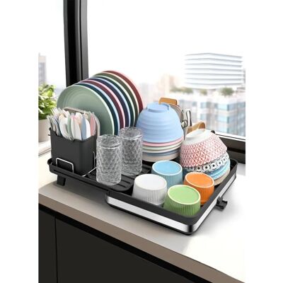 Livingandhome - Expandable Rack - Polypropylene - Extendable - Dish Rack Livingandhome - Expandable Rack - Polypropylene - Extendable - Dish Rack