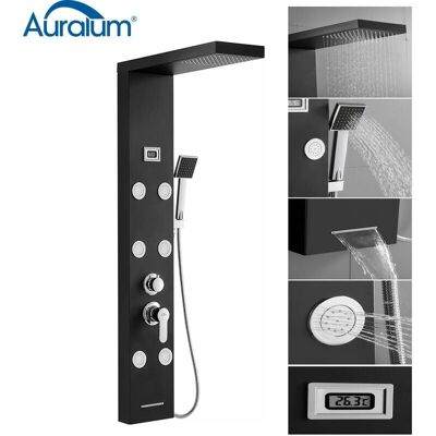 Panel de Ducha MAX de Auralum - Negro, Multifuncción, LCD, Acero Inoxidable Panel de Ducha MAX de Auralum - Negro, Multifuncción, LCD, Acero Inoxidable