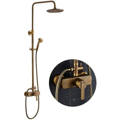 Conjunto de Columna de Ducha Retro Auralum - Latón, 96-135cm, Ducha lluvia y Mano Conjunto de Columna de Ducha Retro Auralum - Latón, 96-135cm, Ducha lluvia y Mano