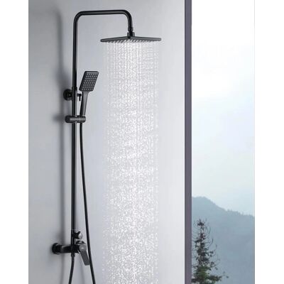 AURALUM Colonne de Douche Mécanique - Noir - 90-120 cm - Colonne de douche - Publicité AURALUM Colonne de Douche Mécanique - Noir - 90-120 cm - Colonne de douche - Publicité