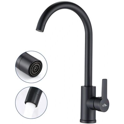 AURALUM Grifo de Cocina Negro Caño Alto 270mm Giro de 360° Monomando AURALUM Grifo de Cocina Negro Caño Alto 270mm Giro de 360° Monomando
