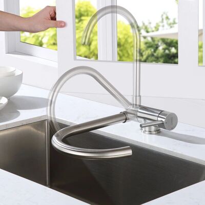 Rubinetto da Cucina in Acciaio Inox LONHEO - Pieghevole & Girevole a 360 Rubinetto da Cucina in Acciaio Inox LONHEO - Pieghevole & Girevole a 360