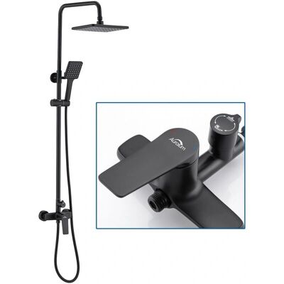 Columna de ducha negra Auralum - Sistema de hidromasaje ajustable Columna de ducha negra Auralum - Sistema de hidromasaje ajustable