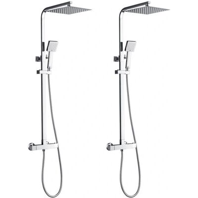 Auralum - Columna de ducha termostática 38°C cuadrada con ducha lluvia de 10 pulgadas y ducha de mano Auralum - Columna de ducha termostática 38°C cuadrada con ducha lluvia de 10 pulgadas y ducha de mano