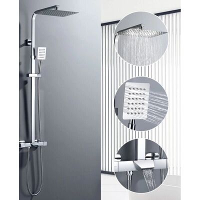 Auralum - Sistema de ducha ajustable de 3 funciones - Control termostático Auralum - Sistema de ducha ajustable de 3 funciones - Control termostático