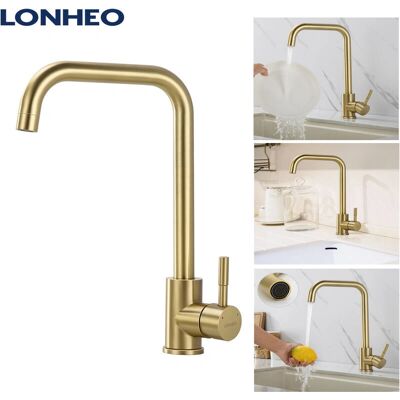 Lonheo Max Grifo de Cocina Oro 360° Giratorio Acero Inoxidable - Grifo de Cocina Lonheo Max Grifo de Cocina Oro 360° Giratorio Acero Inoxidable - Grifo de Cocina