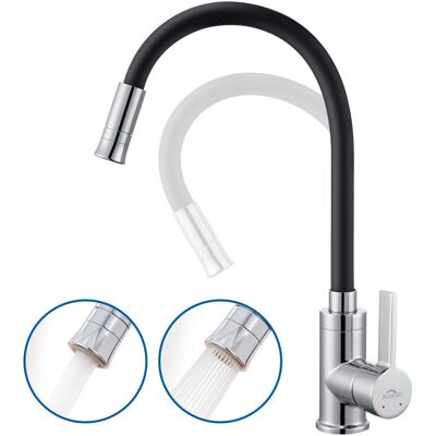 Auralum Max 1 Fregadero de Cocina de Granito - 55x45x20cm, Negro, Grifo Giratorio 360° Auralum Max 1 Fregadero de Cocina de Granito - 55x45x20cm, Negro, Grifo Giratorio 360°