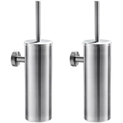 Auralum - Juego de Cepillo de Inodoro de Acero Inoxidable de Pared - 2 Piezas Auralum - Juego de Cepillo de Inodoro de Acero Inoxidable de Pared - 2 Piezas