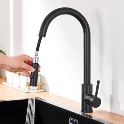 Évier de Cuisine Noir Auralum - 50x43x18.5cm Acier Inoxydable, Distributeur de Savon, Douche Extensible - Publicité Évier de Cuisine Noir Auralum - 50x43x18.5cm Acier Inoxydable, Distributeur de Savon, Douche Extensible - Publicité