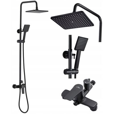 AURALUM Colonna doccia quadrata - Altezza regolabile - Set doccia con pioggia e mano AURALUM Colonna doccia quadrata - Altezza regolabile - Set doccia con pioggia e mano