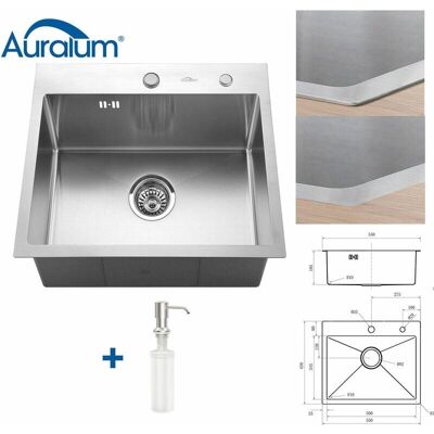 AURALUM Évier de Cuisine en Acier Inoxydable - Simple Bac 55x45cm - Publicité AURALUM Évier de Cuisine en Acier Inoxydable - Simple Bac 55x45cm - Publicité
