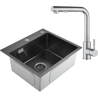 Cecipa - 50 x 45 x 18,5 cm - Schwarz - Hahn - Spüle Cecipa - 50 x 45 x 18,5 cm - Schwarz - Hahn - Spüle