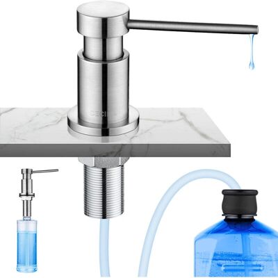 Dispensador de jabón de cocina CECIPA con recipiente de 300 ml y manguera de silicona de 1,25 m Dispensador de jabón de cocina CECIPA con recipiente de 300 ml y manguera de silicona de 1,25 m
