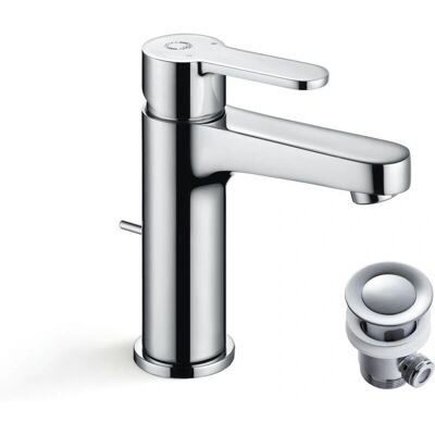CECIPA - Rubinetto Lavabo Cromo - Chrome - Scarico automatico - Altezza bocca 112 mm - Miscelatore lavabo CECIPA - Rubinetto Lavabo Cromo - Chrome - Scarico automatico - Altezza bocca 112 mm - Miscelatore lavabo