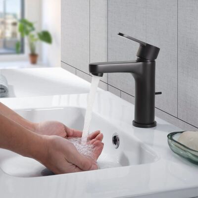 CECIPA 2Pcs Grifo de baño negro con desagüe automático - Grifo de baño CECIPA 2Pcs Grifo de baño negro con desagüe automático - Grifo de baño