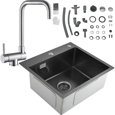 Fregadero de Cocina CECIPA Compacto - 50x45cm, Negro Fregadero de Cocina CECIPA Compacto - 50x45cm, Negro
